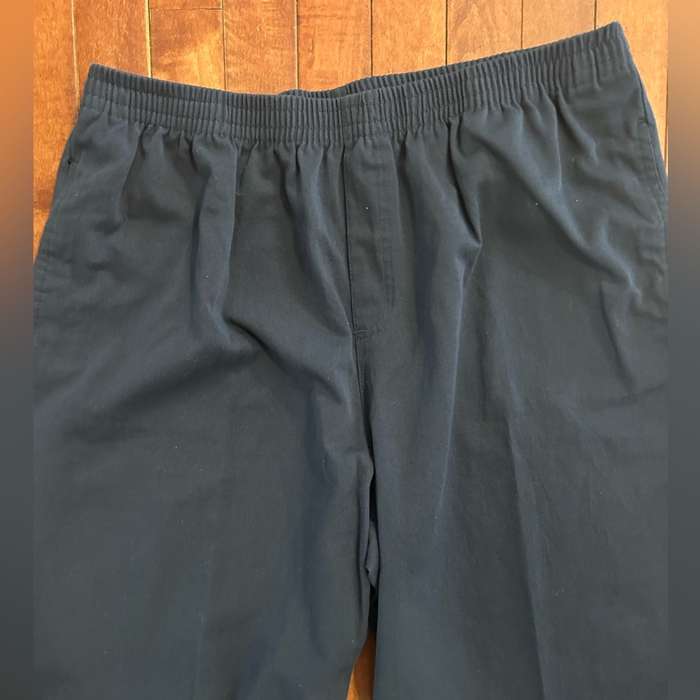 Basic Editions Women’s Navy Twill Chino Elastic Waist Pants Size XL - Picture 2 of 7